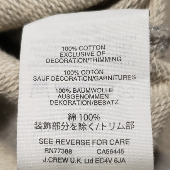 J Crew Brooklyn Grey Long Sleeve Sweatshirt Woman's Size Small 100% Cotton - Picture 3 of 11